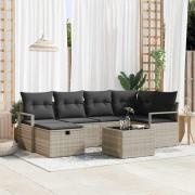 vidaXL Trädgårdsoffset 7 pcs Ljusgrå 232 x 122 x 85 cm Poly rattan
