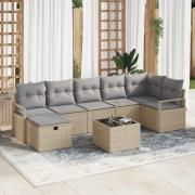 vidaXL Trädgårdsoffset 8 pcs beige och ljusgrå 287 x 122 x 85 cm
