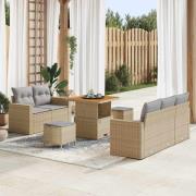 vidaXL Trädgårdsoffset Höjdjusterbar 8 pcs Beige konstrotting