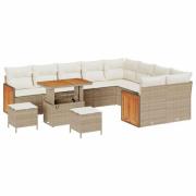 vidaXL Trädgårdsoffset 12 pcs beige och gräddvit 90 x 55 x 71 cm