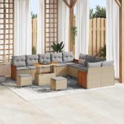 vidaXL Trädgårdsoffset 13 pcs beige och ljusgrå 90 x 55 x 71 cm