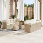 vidaXL Trädgårdsoffset 11 pcs beige och gräddvit 90 x 55 x 71 cm