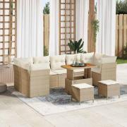 vidaXL Trädgårdsoffset 10 pcs beige och gräddvit 90 x 55 x 71 cm
