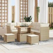 vidaXL Trädgårdsoffset 8 pcs beige och gräddvit 90 x 55 x 71 cm
