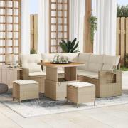 vidaXL Trädgårdsoffset 8 pcs beige och gräddvit 80 x 80 x 71 cm