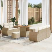 vidaXL Trädgårdsoffset 8 pcs beige och gräddvit 80 x 80 x 71 cm