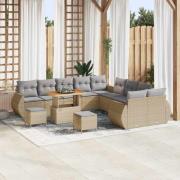 vidaXL Trädgårdsoffset 13 pcs beige och ljusgrå 90 x 55 x 71 cm