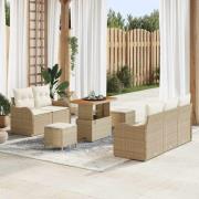 vidaXL Trädgårdsoffset 8 pcs Beige och gräddfärgad 90 x 55 x 71 cm