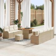 vidaXL Trädgårdsoffset 10 pcs Beige och gräddfärgad 80 x 80 x 71 cm