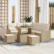 vidaXL Trädgårdsoffset 8 pcs Beige och gräddfärgad 90 x 55 x 71 cm