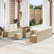 vidaXL Trädgårdsoffset 10 pcs Beige och gräddfärgad 90 x 55 x 71 cm