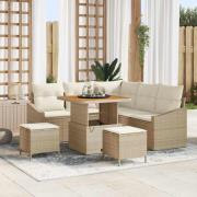 vidaXL Trädgårdsoffset 8 pcs Beige och gräddfärgad 80 x 80 x 71 cm