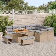 vidaXL Trädgårdsoffset 12 pcs Beige och Ljusgrå 100 x 100 x 71 cm