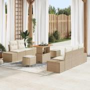 vidaXL Trädgårdsoffset 8 pcs Beige och gräddfärgad 90 x 55 x 71 cm