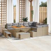 vidaXL Trädgårdsoffset 12 pcs Beige och Ljusgrå 100 x 100 x 71 cm