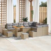 vidaXL Trädgårdsoffset 12 pcs Beige och Ljusgrå 80 x 80 x 71 cm