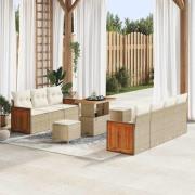 vidaXL Trädgårdsoffset 10 pcs Beige och gräddfärgad 90 x 55 x 71 cm