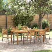 vidaXL Trädgårdsmöbelset 7 pcs Grå Poly rattan