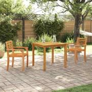 vidaXL Trädgårdsmöbelset 3 pcs Brun massivt akacia
