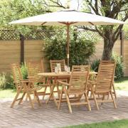 vidaXL Trädgård Stol 6 pcs Brun 52 x 64,5 x 108 cm Massivt teakträ