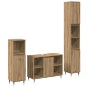 vidaXL Badrumsinredningsset Övrigt 3 pcs Artisan Ek 30 x 30 x 180 cm