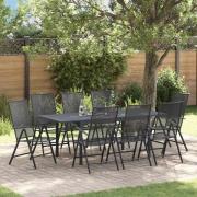 vidaXL Trädgårdsmöbelset 9 pcs Stål
