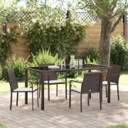 vidaXL Trädgårdsmöbelset 5 pcs Brun Poly rattan