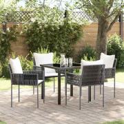 vidaXL Trädgårdsmöbelset 5 pcs Brun Poly rattan