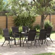 vidaXL Trädgårdsmöbelset 7 pcs Svart kaffe Poly rattan