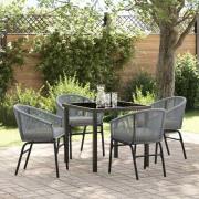 vidaXL Trädgårdsmöbelset 5 pcs Grå Poly rattan