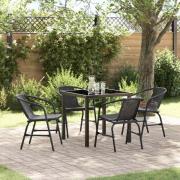 vidaXL Trädgårdsmöbelset 5 pcs Svart Poly rattan