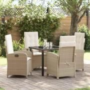vidaXL Trädgårdsmöbelset 5 pcs Beige konstrotting
