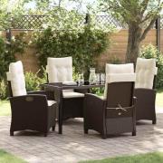 vidaXL Trädgårdsmöbelset 5 pcs Brun konstrotting