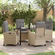 vidaXL Trädgårdsmöbelset 5 pcs Beige konstrotting