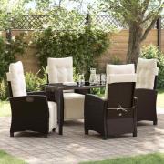 vidaXL Trädgårdsmöbelset 5 pcs Brun konstrotting