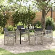 vidaXL Trädgårdsmöbelset 5 pcs Ljusgrå konstrotting