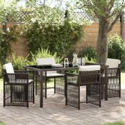 vidaXL Trädgårdsmöbelset 5 pcs Brun konstrotting