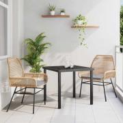 vidaXL Trädgårdsmöbelset 3 pcs Brun konstrotting