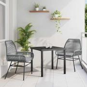 vidaXL Trädgårdsmöbelset 3 pcs Grå konstrotting