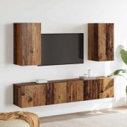 vidaXL TV-bänkset 4 pcs Gammalt trä 80 x 30 x 30 cm Konstruerat trä