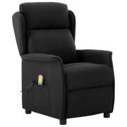 vidaXL Massagefåtölj med kudde Svart 67.5 x 93.5 x 101.5 cm tyg