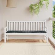 vidaXL Trädgårdsbänk-kudde Rutigt Svart 180 x 50 x 4 cm Oxford tyg