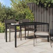 vidaXL Trädgårdsmiddag Bord Svart 150 x 90 x 75 cm Poly rattan