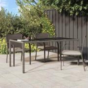 vidaXL Trädgårdsmiddag Bord Grå 190 x 90 x 75 cm Poly rattan