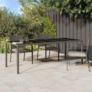 vidaXL Trädgårdsmiddag Bord Grå 250 x 100 x 75 cm Poly rattan