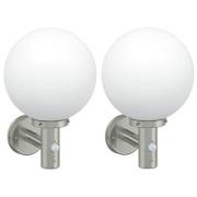 vidaXL Utomhus vägglampa 2 pcs Silver 28 x 25 x 38 cm
