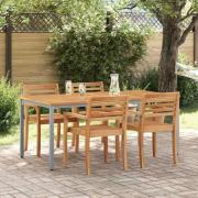 vidaXL Utomhusbord Naturlig och grå 180 x 90 x 75 cm massivt akacia