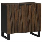 vidaXL Tvättställsskåp Brun och svart 62 x 33 x 58 cm Massivt Mangoträ
