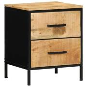 vidaXL Nattduksbord Brun och svart 40 x 35 x 50 cm massivt mangoträ