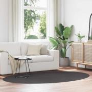 vidaXL Områdesmattor Oval HUARTE Antracit 160 x 230 cm 100% Polyester